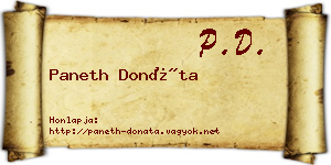 Paneth Donáta névjegykártya